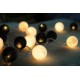 Black White Cotton Ball String Lights